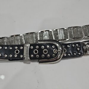 Stylish Black and Silver Studded Belt